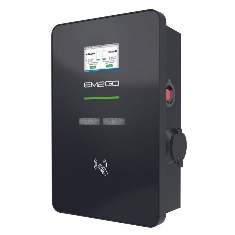 EM2GO Duo Power Wallbox mit zwei Ladepunkten