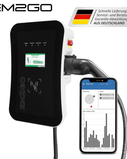 AC Wallbox 11kW 7.5m Typ 2 Kabel (16A 3-Phasig) + LAN/WLAN/RS485 + OCPP-Backend