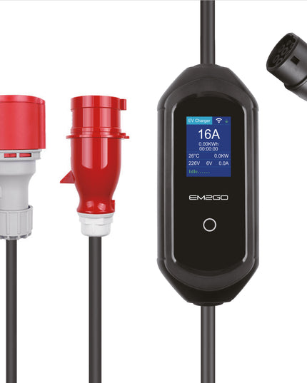 EM2GO TAKE11Link Mobile Wallbox 11 kW mit App – Typ 2 EV-Ladegerät mit CEE & Schuko, IP66