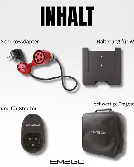 EM2GO TAKE11Link Mobile Wallbox 11 kW mit App – Typ 2 EV-Ladegerät mit CEE & Schuko, IP66