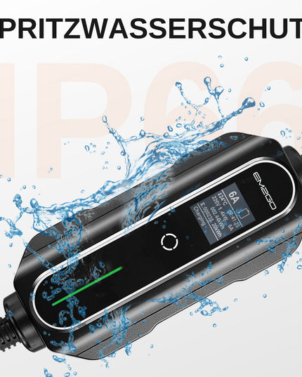 AC Portable Charger, Charge Power Meter, CEE Blau 5m Typ 2 Kabel, Strom: 6A fixiert