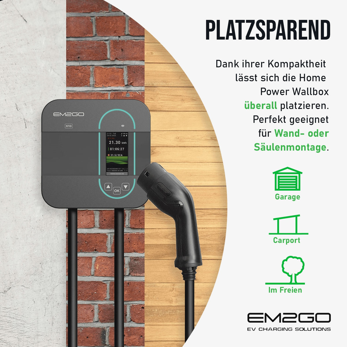 AC Wallbox Home 11kW 6.5m Typ 2 Kabel Bluetooth +APP + RFID +WLAN ...