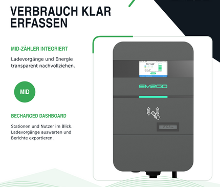AC Wallbox Pro Power 2G 11kW 7.5m Typ 2 Kabel LAN/WiFi/4G/RS485/RFID/OCPP/ModBus/MID +Backend