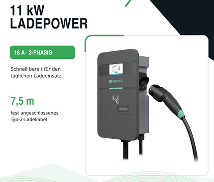 AC Wallbox Pro Power 2G 11kW 7.5m Typ 2 Kabel LAN/WiFi/4G/RS485/RFID/OCPP/ModBus/MID +Backend