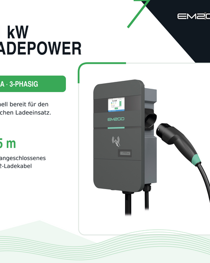 AC Wallbox Pro Power 2G 11kW 7.5m Typ 2 Kabel LAN/WiFi/4G/RS485/RFID/OCPP/ModBus/MID +Backend