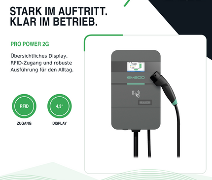 AC Wallbox Pro Power 2G 11kW 7.5m Typ 2 Kabel LAN/WiFi/4G/RS485/RFID/OCPP/ModBus/MID +Backend
