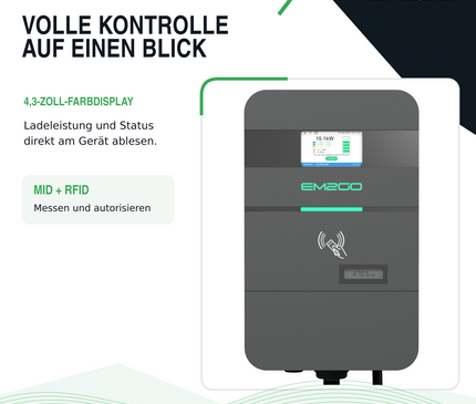 AC Wallbox Pro Power 2G 11kW 7.5m Typ 2 Kabel LAN/WiFi/4G/RS485/RFID/OCPP/ModBus/MID +Backend